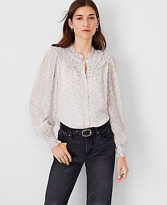 Paisley Ruffle Yoke Top