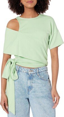 Women's Quiet Green Wrap Style Cutout SS Top by @jalisaevaughn