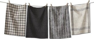 tagltd Canyon Woven Flour Sack Dishtowel Set Of 4 Black Multi