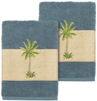 Colton Embellished Washcloth - Set of 2 - Teal