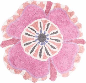 Floral Embroidered Bath Mat