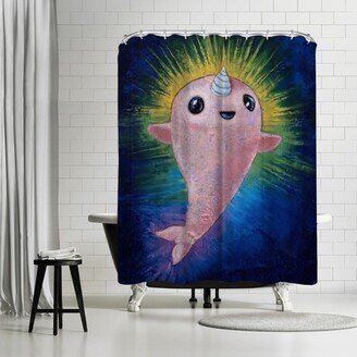 71 x 74 Shower Curtain, Baby Narwhal by Michael Creese