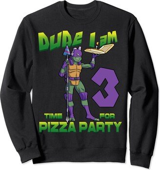 Mademark x Teenage Mutant Ninja Turtles - Dude I am 3 Years Old Donnie Pizza Birthday Party Sweatshirt