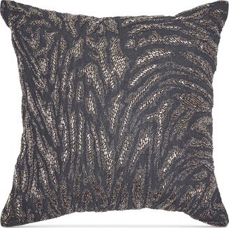Home Moonscape Charcoal Beaded 18 Square Decorative Pillow