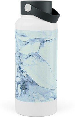 Photo Water Bottles: Marble - Blue Stainless Steel Wide Mouth Water Bottle, 30Oz, Wide Mouth, Blue
