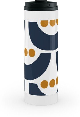 Travel Mugs: Tulip Stainless Mug, White, 16Oz, Blue