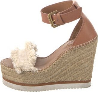 Leather Raw-Edge Trim Espadrilles