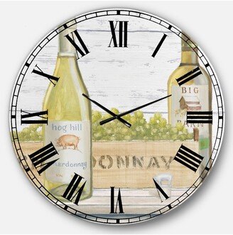 Designart Food and Beverage Oversized Metal Wall Clock - 36 x 36