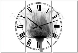 Designart Rose ,Noma X-Ray Oversized Cottage 3 Panels Wall Clock - 38 x 38 x 1