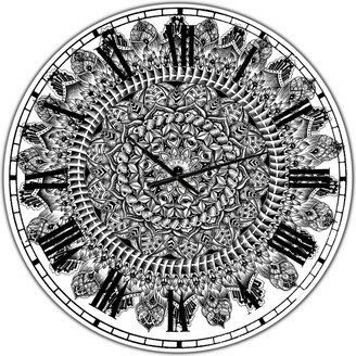 Designart Mandala Drawing Large Traditional Wall Clock - 36 x 36