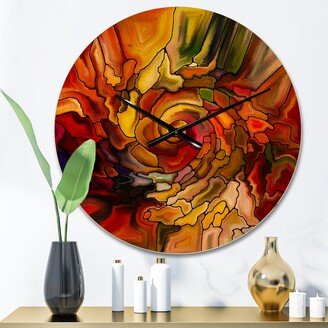 Designart 'Illusions of Stained Glass' Modern Wood Wall Clock