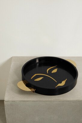 Kelly Behun Henri Resin And Brass Tray - Black