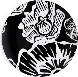 Salad Plates: Poppy Arty Salad Plate, Black