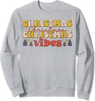 Groovy Christmas Vibes Tree Family Matching Christmas Sweatshirt