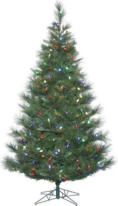 7.5' Norway Pine Artificial Christmas Tree with 375 Multi-Colored C7 LED Lights