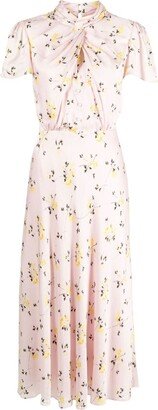 Floral-Print Midi Dress-AF