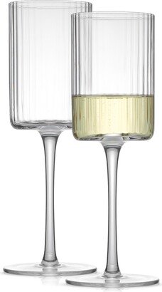 Elle Fluted Cylinder White Wine Glasses - Set of 2