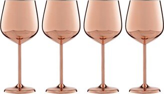 18 Oz Copper Stainless Steel White Wine Glasses, Set of 4