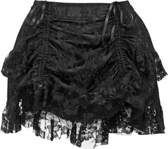 Daisy corsets Women's Black Lace Ruched Bustle Skirt