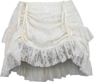 Daisy corsets Women's Cream Lace Ruched Bustle Skirt