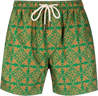 Geometric-Print Swim Shorts-AD