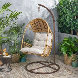 Malia Wicker Hanging Chair with Stand