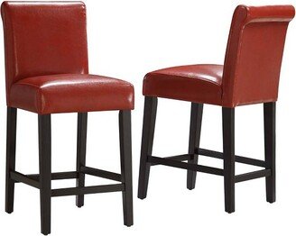 2pk 24 Vermont Faux Leather Counter Height Barstools Red