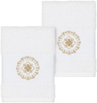 Isabell Embellished Washcloth - Set of 2 - White