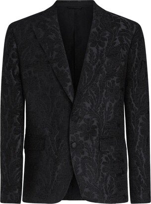 Damask Single-Breasted Blazer