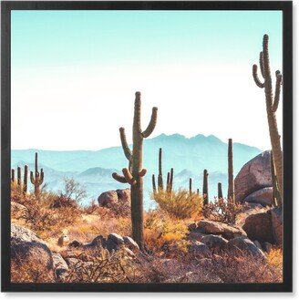 Photo Tiles: Cactus Field Photo Tile, Black, Framed, 8X8, Multicolor