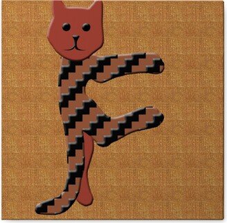 Photo Tiles: Cat Alphabet - F Photo Tile, Canvas, 8X8, Orange