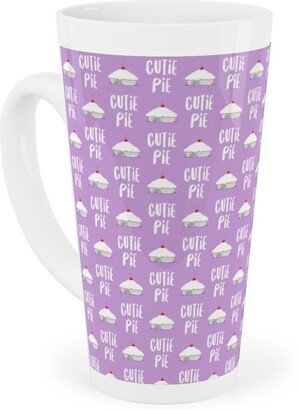 Mugs: Cutie Pie - Purple Tall Latte Mug, 17Oz, Purple