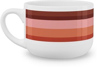 Mugs: Retro Road - Mauve Multi Latte Mug, White, 25Oz, Red