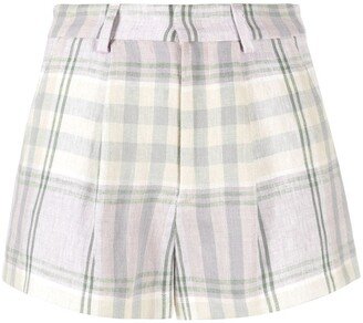 MARANT ÉTOILE Checked Linen Shorts