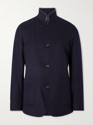 Spagna Leather-Trimmed Cashmere-Felt Jacket