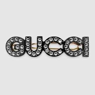 Crystal 'Gucci' hair slide