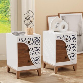 ComfyStyle 3-Drawer Handmade Texture Pattern Side Table