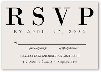 Rsvp Cards: Big Letters Wedding Response Card, Grey, Matte, Standard Smooth Cardstock, Square