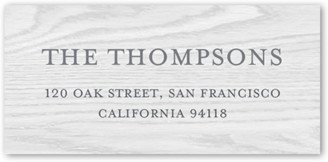 Address Labels: Striped Woodgrain Address Label, Grey, Matte