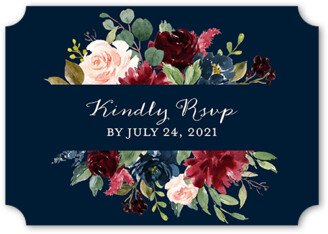 Rsvp Cards: Exquisite Bouquet Wedding Response Card, Blue, Pearl Shimmer Cardstock, Ticket