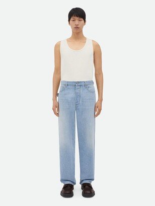 Light Bleached Wide Leg Denim Pants