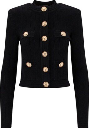 Button Embellished Fine Knitted Cardigan