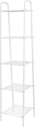 5-Tier Matte White Metal Wire Shelving Unit