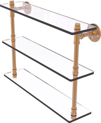 Pipeline Collection 22 Inch Triple Glass Shelf