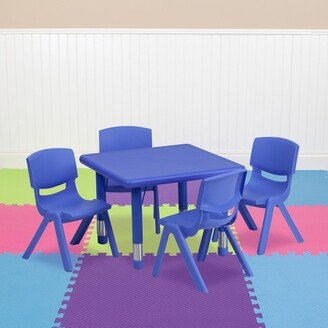 24 Square Plastic Height Adjustable Activity Table Set with 2 or 4 Chairs