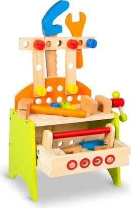 Joey Wooden Carpenter Workbench Set For Kids With Tools Organizer