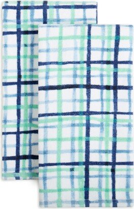 Watercolor Plaid Kitchen Towels, Set of 2