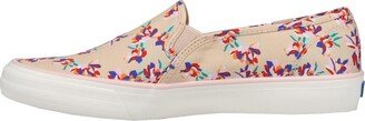 Double Decker Spring Floral Slip On Sneaker Women Tan