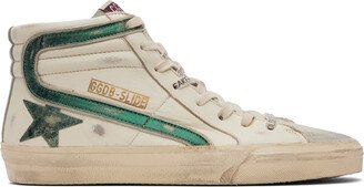 Beige & Green Slide Sneakers