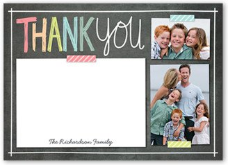 Thank You Cards: Colorful Notes Thank You Card, Grey, Standard Smooth Cardstock, Square
